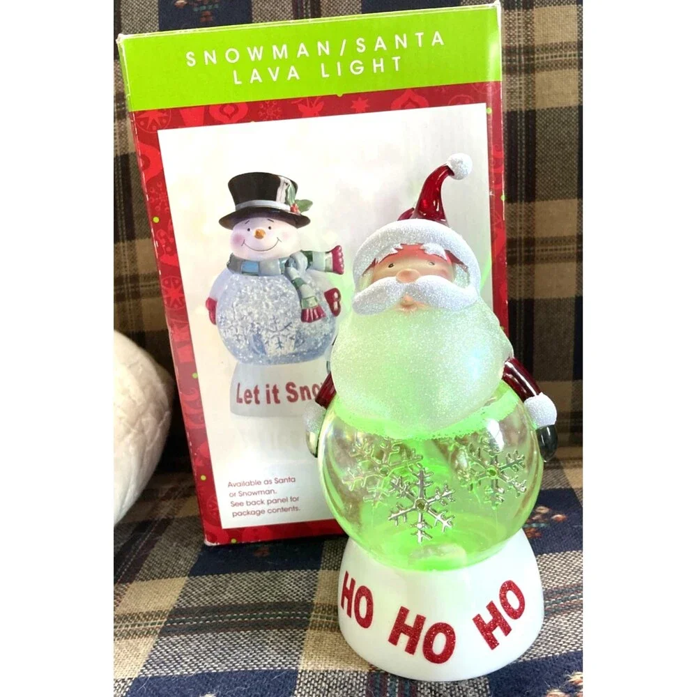 Lighted Santa Snow Globe Color Changing Lights Swirling Sparkles Christmas Decor